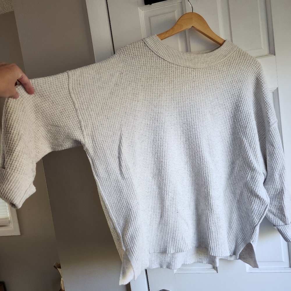 Grey Waffle Oversized Sweater